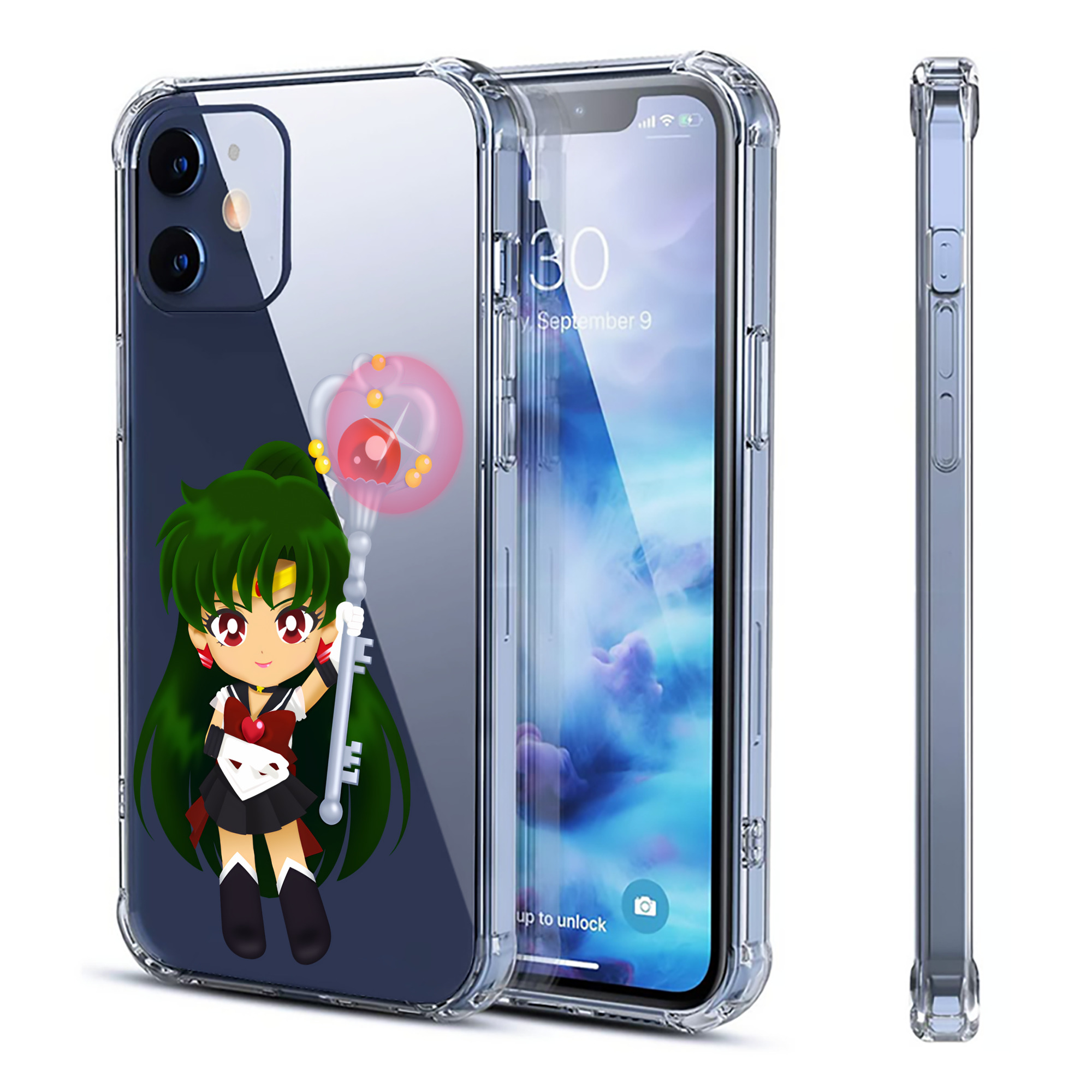 （画像用） 美少女戦士セーラームーン 冥王せつな Sailor Moon Meiou Setsuna 【iPhone 12シリーズ対応】透明スマホケース（クリアソフトケース）